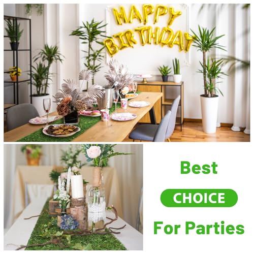 VAIPI 71" x 16" Dried Moss Table Runner - Rustic Green Natural Moss Mat for Table Decoration, Wedding, Party & Garden Decor - color: 71*16 Inch