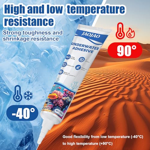 JAOJAO Aquarium Safe Silicone, Aquarium Silicone Clear Underwater Sealant Marine Waterproof Strong Adhesion Good Flexibility Underwater Bonding for Fish Tank, Pools Transparent, 120ml - color: Transparent