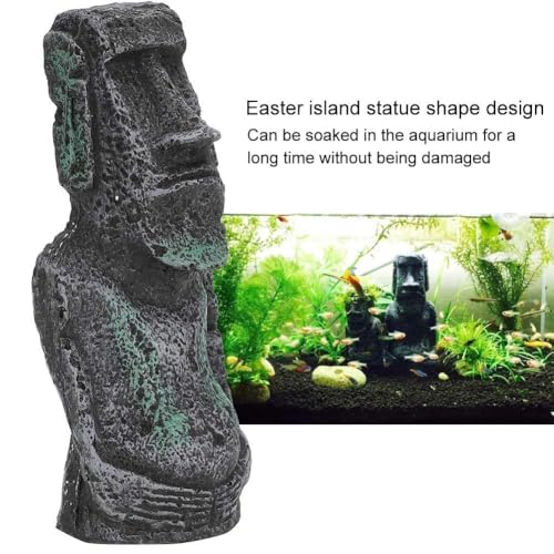Easter Island Head Statue, Aquarium Fish Tank Ornament Home Desktop Decoration Accessories Fish Tank Aquarium Decoration(18)