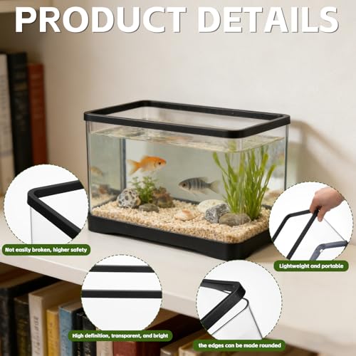 2 Gallon Plastic Rectangular Fish Tank, Large Clear Shatterproof Aquarium for Betta Fish Reptiles Succulents Flower Centerpiece, Fish Terrarium for Centerpiece Home Office Desktop Decors Gift