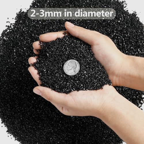 Boniosz 5lb Succulents and Cactus Black Sand, Décor & Additive Tiny Stones,DIY Rocks Gravel for Bonsai, Fairy Gardening, Terrarium, Vases Fillers - color: Black Sand, size: 5lb
