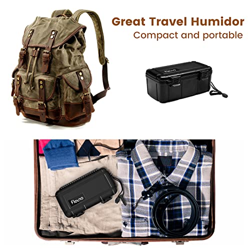 Flauno Travel Cigar Humidor - Portable Cigar Case with Cigar Cutter & Humidifier, Holds up to 15 Cigars, Waterproof, Crushproof, Airtight Seal, Durable - size: Holds up to 15 Cigars