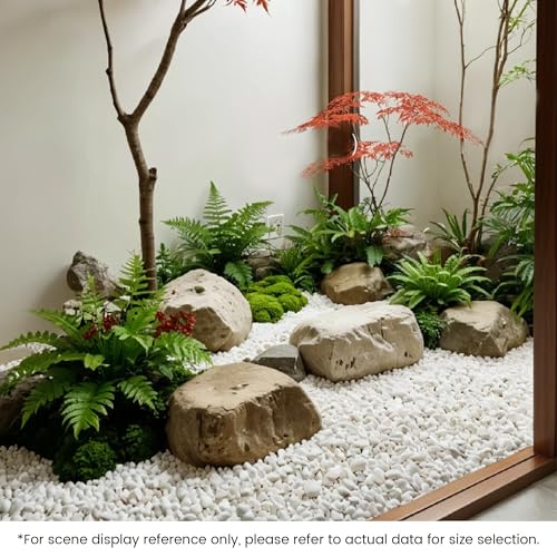 SIDONG 5 LB White River Rocks, 0.4-1.2 Inches Matte Pebbles for Indoor Plants, Aquarium Rocks Used in Fish Tank, Decorative Stones for Plants, Vases, Home Décor, Crafting, Garden Landscaping - color: White, size: 5 lbs,0.4-1.2inch