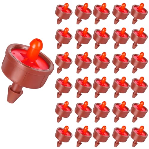 30Pcs 4 GPH Pressure Compensating Irrigation Drippers, Watering Spot GPH Dripper Drip Emitters Heads Constant Flow Outlet Heads for 1/4 Inch Irrigation Tubing for Garden Irrigation System - color: 4 GPH 30PCS