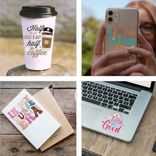 Nurse UV DTF Stickers - 20 Sheets Peace Love Nurse Uvdtf Cup Wraps for 16 20 oz Glass Water Bottle, Stethoscope Mask Waterproof Transfer Sticker Decals DIY Coffee Mug Journal Decor Gift for Nursing - style: Nurse