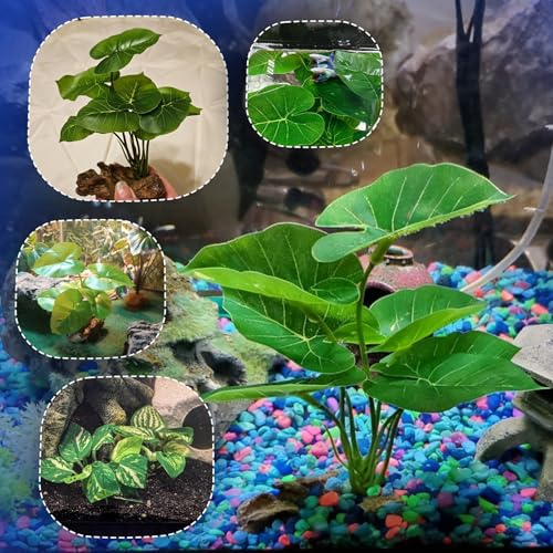 12 Pcs Betta Fish Tank Decor，Silk Aquarium Plants Green Fish Tanks Decoration Plants, Aquarium Decorations Green Plants
