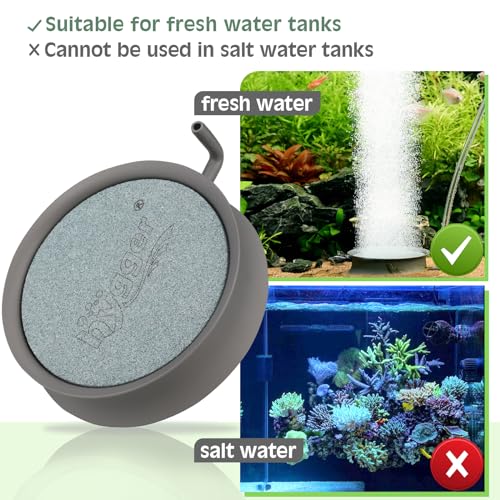 hygger Aquarium Air Stone Fish Tank Bubbler Quiet Ultra High Dissolved Oxygen Stone Fish Tank Air Stone Nano Bubble Airstone Stainless Steel Air Stones for Aquarium Fish Tank and Hydroponics-3.0inch - size: 3.0inch