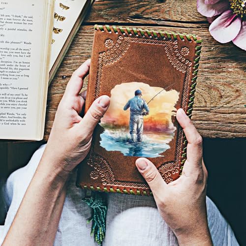 GLOBLELAND 18 Sheets Fishing Hunting Transfer Stickers 3.9x3.6inch Duck Hounds Transfer Decal Deer Bass Colorful Rub on Transfer for Furniture Vase Glass Art Crafts Decorations - style: Fishing