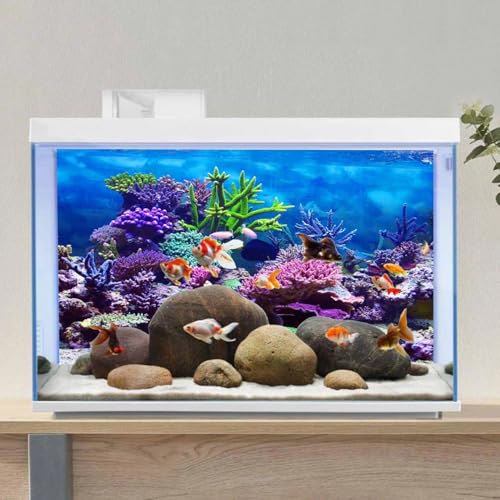 AWERT 30x18 inches Vinyl Underwater Theme Aquarium Background Colorful Coral Tropical Fish Undersea World Fish Tank Background - size: 30x18in/75x45cm