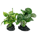 Aquarium Plants Betta Fish Tank Decorations 4inch/2pcs Soft Silk Artificial Plant Goldfish Waterscape Fish Hides Snake Tank/Reptiles Plants(A-2pcs Set/Green)