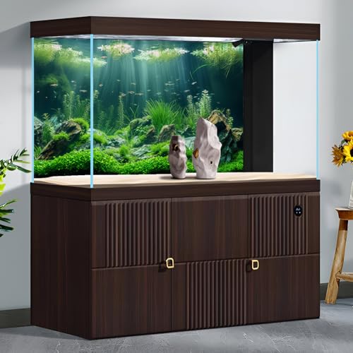 Underwater Aquatic Seagrass Aquarium Background Under The Sea Grass Leaves Lush Green Moss Fish Tank Background Deep Sea Rock Cork with Foggy Misty Sunbeams Terrarium Backgrounds Wallpaper 36x24in - size: 36(W)x24(H)inches/ 90(W)*60cm(H)
