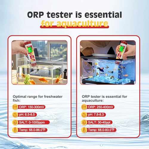 6 in 1 pH Meter Salt Tester TDS EC Pen for Pool Water | Digital Salinity Pen for Water Pool, Calibration Kits Included, High Accuracy Salinity pH ORP EC and TDS Meter - color: White