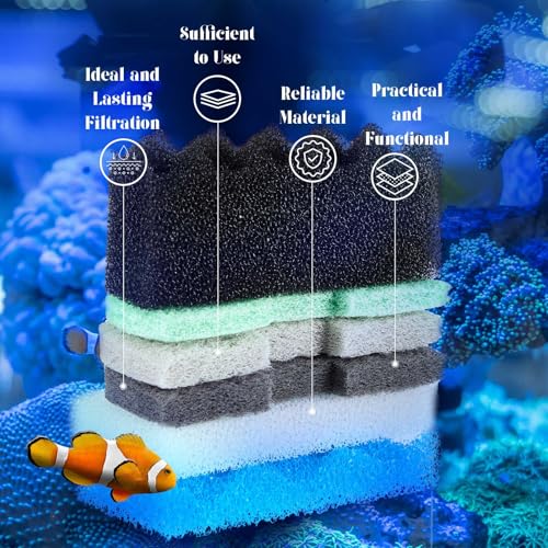 Threlaco 52 Pcs Replacement Filter Media Kit Compatible with Fluval 106/107 Aquarium Filters Include Biological Foams Ammonia Remover Phosphate Pads Nitrite Remover, Towel and Grease - style: 106/107