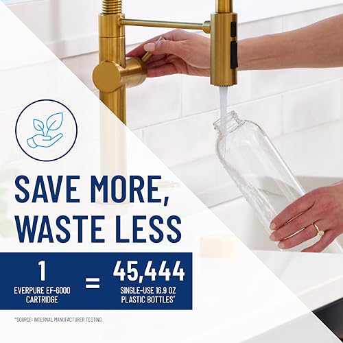 Pentair Everpure EF-6000 Full Flow Drinking Water System, EV985500, NSF Certified to Reduce Lead, Includes Filter Head, Cartridge, and All Hardware, 6,000 Gallon Capacity, 0.5 Micron - size: 6,000 Gallon, style: System