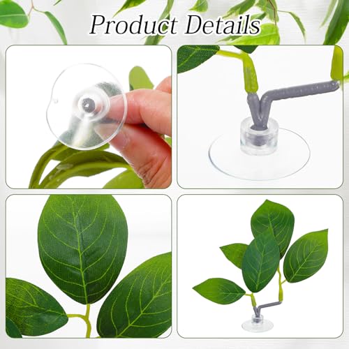 Thinp 3 Pack Betta Fish Leaf Pad, Betta Leaf Hammock Fish Tank Decorations Aquarium Decor Simulating The Natural Habitat for Sleeping Resting Hiding Playing Breeding with Plastic Suction Cup