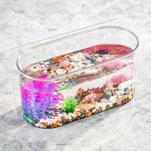 Small Turtle Tank Kit, Reptile Aquarium with Basking Platform, Decor Stones & Water Grass – Habitat for Turtles, Hermit Crabs, Fish – Ideal for Home or Office (12" x 6" x 12") - color: Black