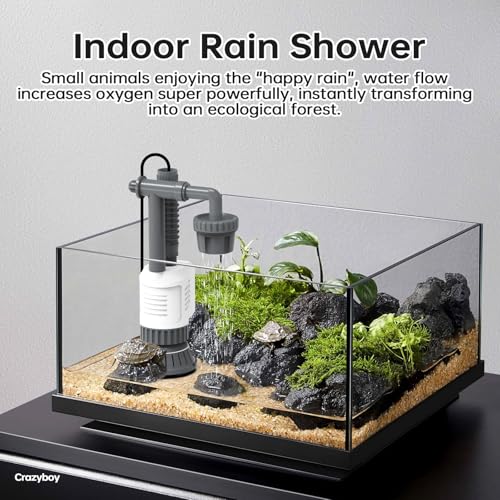Crazyboy Fish Tank Vacuum - 6-in-1 Automatic Removable Vacuum Electric Tool Aquarium Gravel Cleaner 30W Strong Suction Electric Cleane.(White-504)