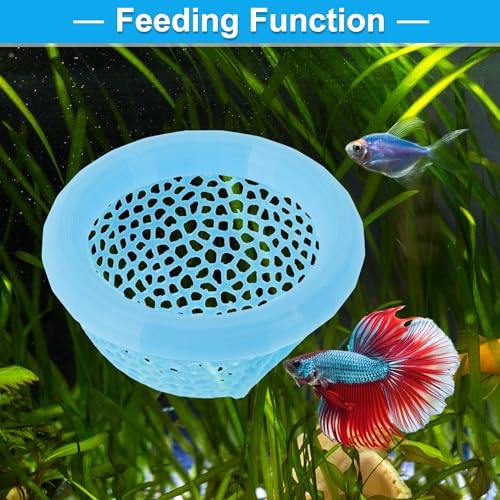Betta Hideout Cave, Aquarium Floating Betta Hideout, Multi-Functional Betta Fish Hammock, Blue - color: Blue