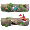 Hamiledyi 2 PCS Small Tree Trunk Aquarium Fish Tank Ornament, Betta Fish Hideout Caves, Resin Moss Tree Trunk Aquarium Decoration with Holes and Caves