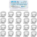 TICONN 20PCS Hose Clamp Set - 3/8''–5/8'' 304 Stainless Steel Worm Gear Hose Clamps for Pipe, Intercooler, Plumbing, Tube and Fuel Line - size: SAE #4 20PCS 3/8"~5/8"