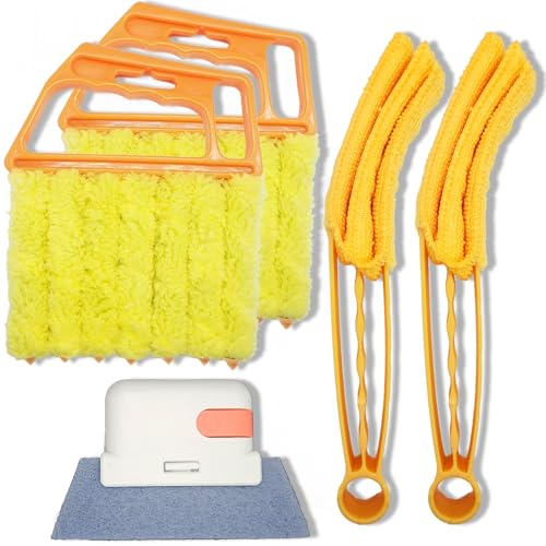 5Pcs Window Blind Cleaning Set, Washable dust Removal Cleaning Tools, air Vent Cleaning Brush, Track Cleaning Brush, dust Removal Cleaning Tools for Blinds, air conditioners, Track, and Fans