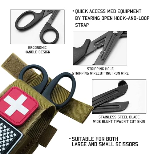 Upgrade 1000D Laser Cut Molle Tourniquet Holder, Heavy Duty Tactical Molle Tourniquet Pouch Holder - color: SET-TAN