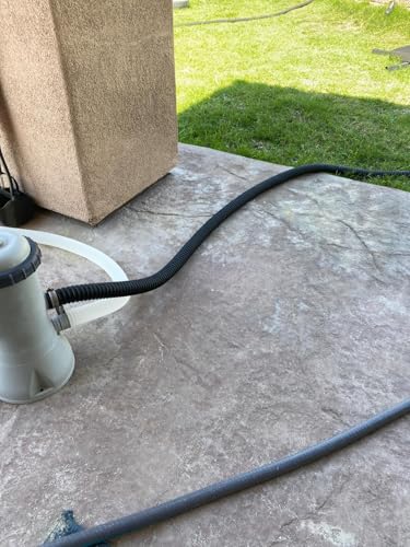 Pond Hose ID 1-1/2” × 50ft Black Corrugated Flexible Reinforced PVC Hose Vinyl Tubing for Pond Pump Fountain Garden Waterfall, Non-toxic & Kinkproof, with 2 clamps - size: 1-1/2 Inch, style: 50 Feet