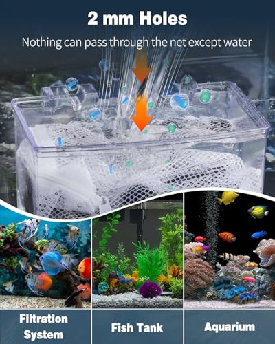 Pawfly 8 Pack Aquarium Filter Media Bags, Fish Tank Fine Mesh Bag with Plastic Zipper Aquarium Reusable Mesh Bag for Activated Carbon Bio Filter Balls Filter Stones Ceramic Rings, White, 7.9" x 5.9" - size: 7.9" x 5.9"