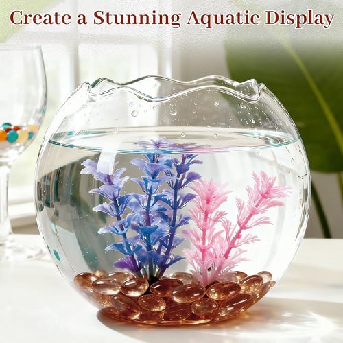 Brown Flat Glass Marbles, 0.97 lb Transparent Vase Filler Pebbles Gems, Decorative Glass Beads for Vases, Crafts, Floral, Mancala Stones, Aquarium Rocks for Fish Tank, Approx.0.6"-0.8" - color: Brown
