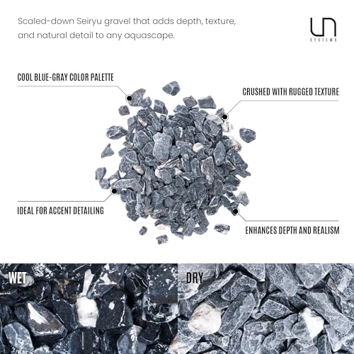 UNS Accent Stone - Aquascaping Hardscape for Freshwater Aquarium Aquascape - Shrimp, Turtle, Betta Fish Tank Decoration - Blue Gray Substrate Gravel for Terrariums - Seiyru Mountain Gravel, 3 lb - size: Gravel - 3LB