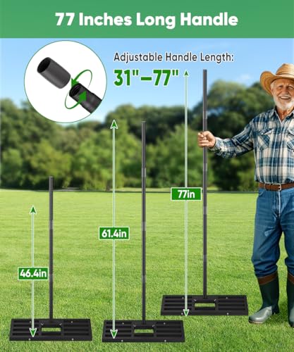 36x10 inch Lawn Leveling Rake, Upgraded Lawn Leveler Tool Heavy Duty Reinforced Connection, Garden Rake with Adjustable Long Handle, Ground Leveler for Yard Smoothing Soil Grass Dirt Sand - style: S-36x10in