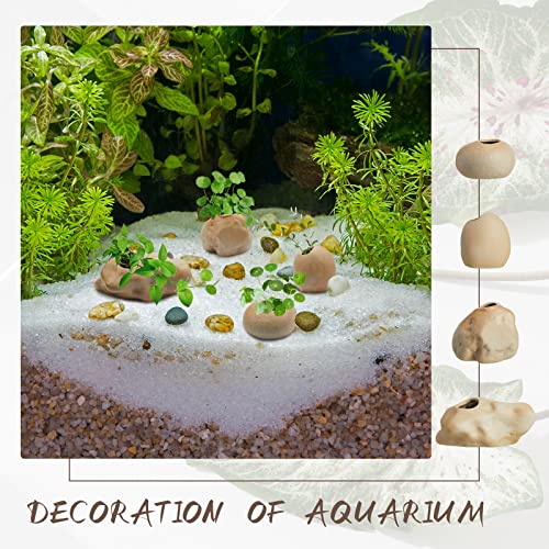 Norme 8 Pcs Aquarium Plant Holder Fish Tank Plants Holder Aquatic Plant Pots Holders Aquarium Ceramic Plants Anchors Weighted Aquariums Planters for Fish Tank Decoration Aquascaping Decorations