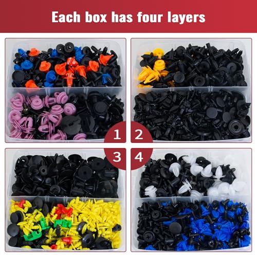 1931 PCS Bumper Retainer Clips Car Plastic Rivets Fasteners Push Retainer Kit Most Popular 40 Sizes Auto Push Pin Rivets Set -Door Trim Panel Fender Clips for Honda Toyota GM Ford Chrysler - size: 1931 Pcs-for Multiple Brands
