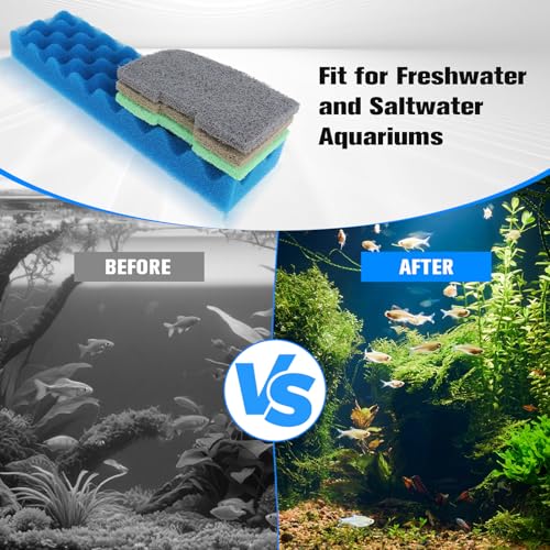 Filter Media compatible with Fluval 406/407, 40 PCS Replacement Parts Aquarium Filters includes Biological Sponge Foam, Ammonia Nitrite Phosphate Remover, Quick-Clear Polishing Pads - size: Basic Pack