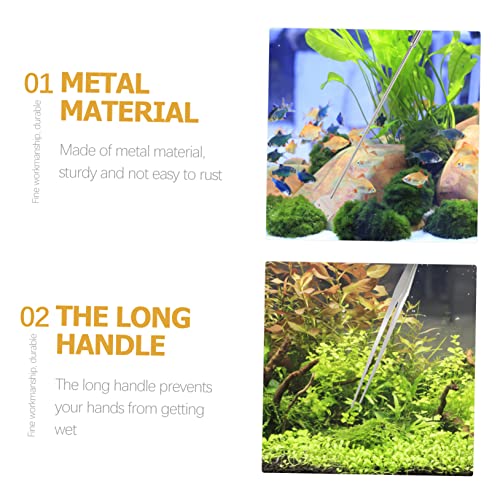 Aquarium Aquascaping Tool Set 7-Piece Cleaning Kit Long Handle Scraper Tweezers and Scissors for Fish Tank Maintenance and Aquatic Plant Care