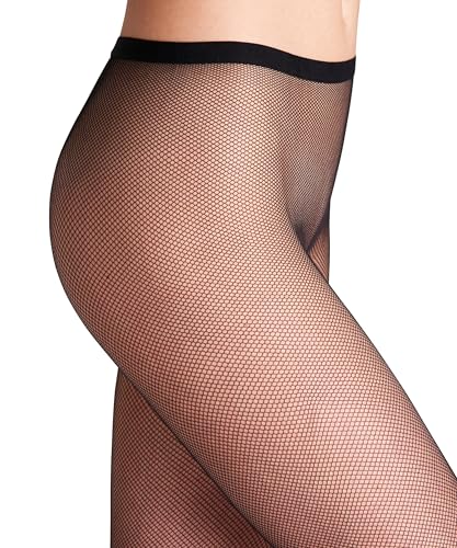 FALKE Women's Net Tights, Fishnet Stockings, Trendy Casual or Dressy Clothing, Sheer Fine Transparent, Nylon - color: Black (Black 3009), size: Large