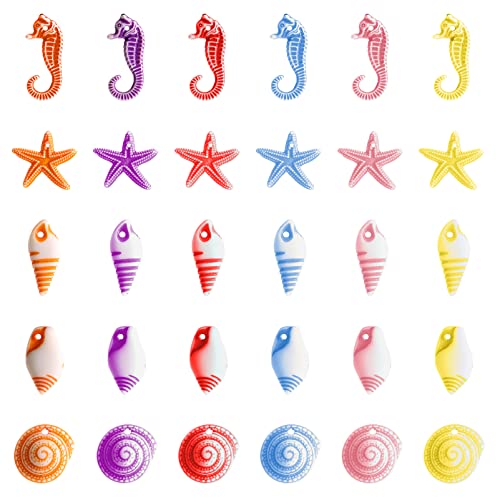SEWACC 48pcs Fish Tank Decor Resin Sea Animals for Micro Landscape Aquariums Bathtubs