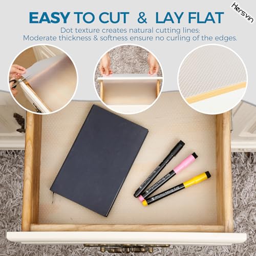 Hersvin Shelf Liner, 24" x20' Non-Adhesive Drawer Liners EVA Kitchen Cupboard Cabinet Covering Undersink Mat Washable Fridge Lining Paper for Home Office (Clear/Dot) - color: Clear Dot, size: 24"W x 240"L