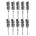 HARFINGTON 10Pcs Stainless Steel Bore Brush 20mm Dia 4" Long Cleaning Twisted Wire Brush with Handle 1/4" Hex Shank for Tubes, Ports, Bearings - size: 20mm