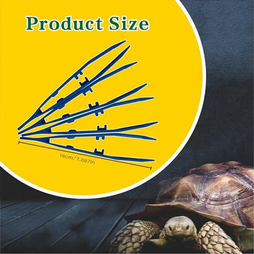 5-Pack Reptile Feeding Tongs Set - Hygienic Anti-Slip Blue Tweezers for Bearded Dragons, Lizards, Snakes, Aquariums & Small Animals(Five colors to choose from) - color: Blue