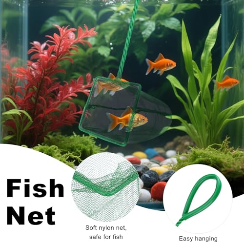 7 Pieces Fish Tank Vacuum Gravel Cleaner Kit with Aquarium Cleaning Kit, Gravel Vacuum for Aquarium Water Change and Remove Dirt Sand