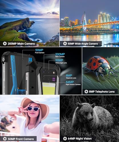 8849 Tank 3 Pro Rugged Smartphone Unlocked, Android 14 Waterproof Rugged Cell Phone with Projector, 6.79" 23800mAh 5G Mobile Phones 32GB RAM 512GB ROM, Dual SIM/Camping Light/2TB Expand/OTG/GPS - size: 16GB