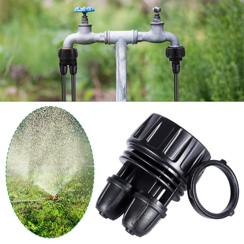 3/4'' to1/4'' Irrigation Hose Adapter, Drip Line to Faucet 3/4"Faucet Adapter to1/4" Irrigation tubing Drip Irrigation Hose Adapters, Garden Hose to 1/4 Tubing Adapter for Irrigation System - size: 2 Way Hose 3/4" to 1/2"