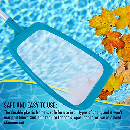 U.S. Pool Supply Professional Spa, Hot Tub, Pool Hand Leaf Skimmer Net with 17" Aluminum Pole - Ultra Fine Mesh Netting, Clean the Finest Debris - Pond, Kid Kiddie Inflatable Pool Cleaning Maintenance