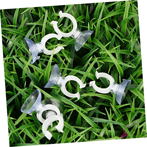 Mikikit 10pcs Strong Aquarium Clips for Fish Tank Cup Hose Fixing Bracket for Pump Tube Holder for Smooth - color: White, size: 4.00X2.50X2.50CM