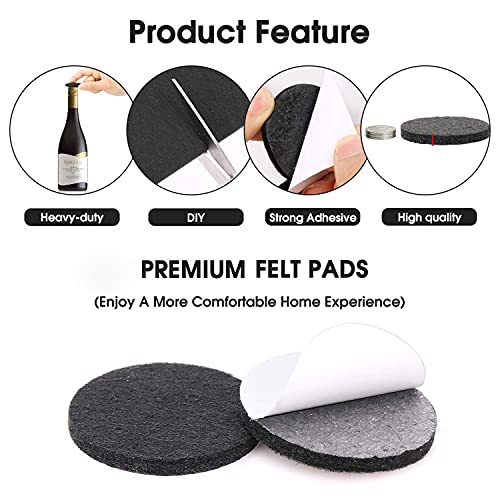 Yelanon Felt Furniture Pads -56 Pcs(1+2)” Premium Felt Pads for Chair Legs Furniture, Floor Protectors for Hardwood Floors,Black & Brown - size: 56 pcs 1" & 2" Mixed Black & Brown
