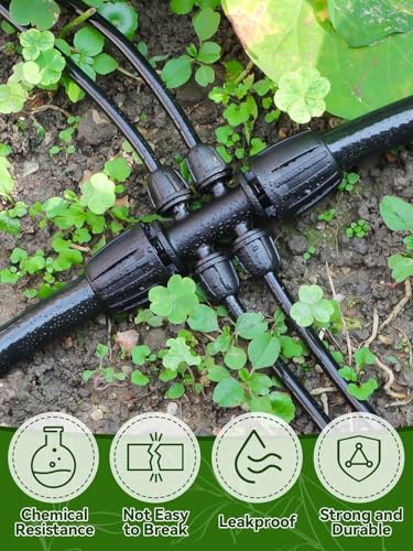 20PCS Locked Barbed Tee Connectors, Kalolary 1/2” to 1/4” Drip Irrigation Fittings Kit 12/16mm to 4/7mm Tube Lock Female Connector 6-Way Barbed Lock Irrigation Parts for Watering System (Black) - color: Black 1/2" to 1/4" 6-Way