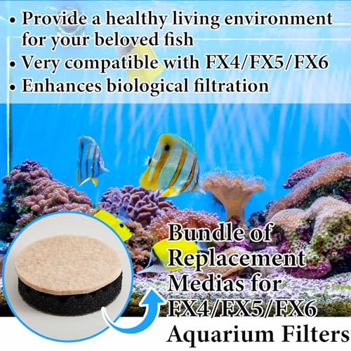 Threlaco 28 Pcs Aquarium Media Kit Compatible with Fluval Fx4/ Fx5/ Fx6 Filter, Carbon Foam Pad, Ammonia Remover Pads, Activated Carbon, Foam Block, Silicone Lube, Towels, Ceramic Ring, Mesh Bag - color: Ammonia Remover Pads