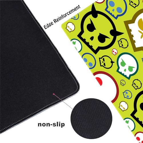 Personality Skull Head Customized Large Extended Gaming Mouse Pad with Stitched Edges and Non-Slip Rubber Base,Suitable for Office and Home Use,31.5x15.7 Inches - color: Personality Skull Head