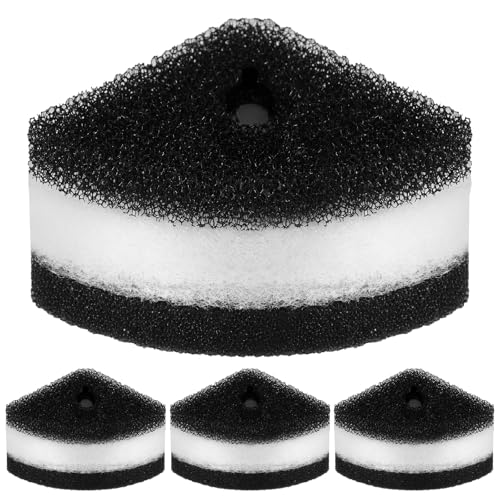 Frienda 12 Pcs Corner Aquarium Filter Replacement Pads for 10-30 Gallon Replacement Aquarium Filter Pads Foam Air Driven Media Sponge for Fish Tank Water Filtration, White and Black